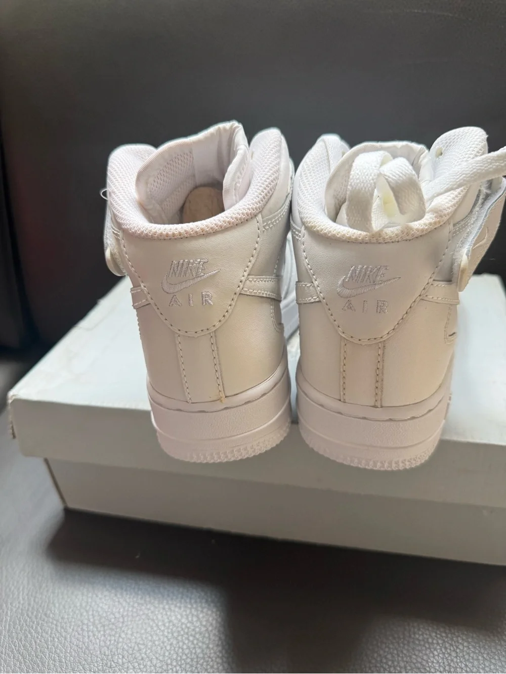 Nike Air Force MID (GS) Sneakers 314195 113 White/White/White Kids Size 3.5Y New